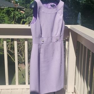 TAHARI Lavender/Purple/White Polka Dot Dress